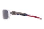 CAT Sensor American Flag UV400 Polarized Men's Rectangular Sunglasses, Gloss Clear Crystal/American Flag, 62 mm