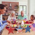 3 Pcs 4th of July Wooden Star Signs,Rustic Memorial Day Tiered Tray Decor, American Patriotic Table Decoration for Home Kitchen (Retro)