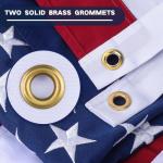Premium 3×5 American Flag for Outside - Water Resistant Polyester Canvas, Durable Design, Embroidered Stars, Sewn Stripes, Brass Grommets, High Wind Permeability US Flag