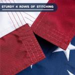Premium 3×5 American Flag for Outside - Water Resistant Polyester Canvas, Durable Design, Embroidered Stars, Sewn Stripes, Brass Grommets, High Wind Permeability US Flag