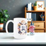 Hogg Patriotic Coffee Mug - Presidential Emblem, 15 oz Ceramic Funny Coffee Mugs for Men, Political Gag Gifts for Republicans, Conservative Dad Gifts
