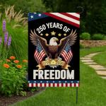 WENWELL 250 Years America Garden Flag,250th Anniversary USA Patriotic Banner Double-Sided with Eagle Design, 1776-2026 Commemorative, 12 x 18 Inch