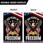 WENWELL 250 Years America Garden Flag,250th Anniversary USA Patriotic Banner Double-Sided with Eagle Design, 1776-2026 Commemorative, 12 x 18 Inch
