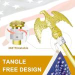 SCZS Indoor Flag Pole Kit - Telescoping 6FT-8FT Flag Pole with Base, 3x5 FT American Flag, Eagle Topper, Gold Braided Cord Tassel - Glod Flagpole and Stand, for Office School City Hall(1Pack)