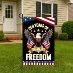 WENWELL 250 Years America Garden Flag,250th Anniversary USA Patriotic Banner Double-Sided with Eagle Design, 1776-2026 Commemorative, 12 x 18 Inch