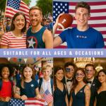 26 Sheets Fourth of July Temporary Tattoos–Patriotic USA Face & Body Stickers for Kids & Adults–Waterproof, Skin-Friendly Red White Blue Designs for 4th of July Independence Day, Parades & BBQ