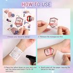 26 Sheets Fourth of July Temporary Tattoos–Patriotic USA Face & Body Stickers for Kids & Adults–Waterproof, Skin-Friendly Red White Blue Designs for 4th of July Independence Day, Parades & BBQ