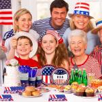 193pcs Patriotic Party Supplies, 24 Guests Veterans Day Tableware Set, 4th of July Plates Napkins American Flag Tablecloth Independence Thank You Veterans Party Decorations