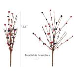 DoubleWood 6Pack Patriotic Picks, Artificial Red White and Blue Berry Stem Picks, Patriotic Centerpieces for Tables Decorations, 4th of July Flowers American Decor for Home Independence Day (6)