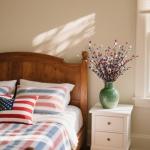 DoubleWood 6Pack Patriotic Picks, Artificial Red White and Blue Berry Stem Picks, Patriotic Centerpieces for Tables Decorations, 4th of July Flowers American Decor for Home Independence Day (6)