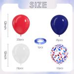 Red white and Blue Balloons,60pcs 12-Inch Navy Blue and Red and Blue Confetti Balloons Red and White Party Balloons Suitable for boys' Birthdays Graduations Independence Day and Party Decorations