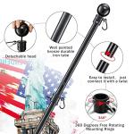 House Flag Pole With American Flag - Flagpoles Residential Kit with 5ft Tangle Free Metal Flag Pole,3x5 Embroidered US Flag,Holder Bracket,Heavy Duty Flag Poles for Outside House,Porch,Outdoor-Black