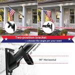 House Flag Pole With American Flag - Flagpoles Residential Kit with 5ft Tangle Free Metal Flag Pole,3x5 Embroidered US Flag,Holder Bracket,Heavy Duty Flag Poles for Outside House,Porch,Outdoor-Black
