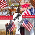 House Flag Pole With American Flag - Flagpoles Residential Kit with 5ft Tangle Free Metal Flag Pole,3x5 Embroidered US Flag,Holder Bracket,Heavy Duty Flag Poles for Outside House,Porch,Outdoor-Black