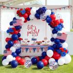 Red white and Blue Balloons,60pcs 12-Inch Navy Blue and Red and Blue Confetti Balloons Red and White Party Balloons Suitable for boys' Birthdays Graduations Independence Day and Party Decorations