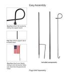 Evergreen Oversized Metal Outdoor Flag Stand 7-Feet Tall & 40-Inch Wide | Sturdy 5 lbs Solid Steel Black | Fits 3x5 and Smaller American Flag and Seasonal | Home Garden Planter House Décor