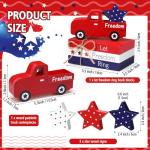 Marsui 5 Pieces Patriotic Table Decorations 4th of July Wood Blocks Let Freedom Ring Centerpieces American Wood Book Stacks for Independence Day Memorial Day Home Indoor Table Topper Tiered Tray Decor
