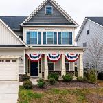 HOOSUN 8 Pack American Flag Bunting for Outside,1.5x3 FT Patriotic Bunting Flags Veterans Day Decorations,Red White and Blue USA Pleated Fan Flag,Patriotic Decor American Flags Banners for Porch Yard