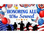 Large 71" X 43" Veterans Day Banner, Veterans Day Decorations, Honoring All Who Served Banner, Thank You Veterans Backdrop for Patriotic, Memorial Day