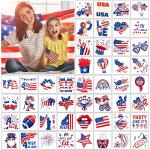 HOWAF 4th of July Fake Tattoos 96 pieces Fourth of July Tattoos Stickers Set, American Independence Day Temporary Tattoos for Kids, USA Flag Red White & Blue Tattoos for Labor Day Party Favors