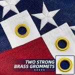 Premium American Flag 4x6 Ft TearProof Series for Outside, Heavy Duty Outdoor，Longest Lasting, Super Tough Fade Resistant Spun Polyester, High Wind US Outdoor Flags Embroidered Stars, Sewn Stripes, Brass Grommets