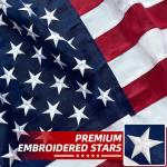 Premium American Flag 4x6 Ft TearProof Series for Outside, Heavy Duty Outdoor，Longest Lasting, Super Tough Fade Resistant Spun Polyester, High Wind US Outdoor Flags Embroidered Stars, Sewn Stripes, Brass Grommets