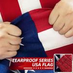 Premium American Flag 4x6 Ft TearProof Series for Outside, Heavy Duty Outdoor，Longest Lasting, Super Tough Fade Resistant Spun Polyester, High Wind US Outdoor Flags Embroidered Stars, Sewn Stripes, Brass Grommets