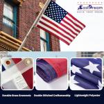 CASTDREAM American US Flag 3x5, 2 Pack Vibrant Color & Fade Resistant US Flags for Outside 3x5 ft Flags Double Stitched Long Lasting Polyester with Durable Brass Grommets USA Flag