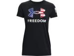 Under Armour Womens New Freedom Logo T-Shirt, Black (002)/White, Large