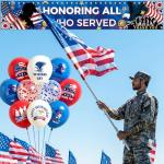 Veterans Day Decorations Balloons Set - 31 Piece Thank You Veterans Banner with American Flag Eagle Pattern, Patriotic Theme Party Supplies for Memorial Day and 4th of July
