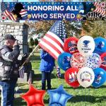 Veterans Day Decorations Balloons Set - 31 Piece Thank You Veterans Banner with American Flag Eagle Pattern, Patriotic Theme Party Supplies for Memorial Day and 4th of July