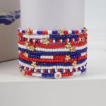 Bookay Red White and Blue Bracelets for Women America 4th of july USA Bracelets Patriotic Stretchy Stackable Beaded Bracelet Gifts Independence Day Jewelry 12pcs