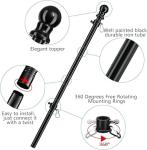 Barcetine American Flag with Pole Kit - Includes 6ft Tangle Free Metal Flag Pole,4x6 Embroidered US Flag,Mount Holder Bracket,for Outside House,Front Porch,Outdoor,Black