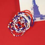 Bookay Red White and Blue Bracelets for Women America 4th of july USA Bracelets Patriotic Stretchy Stackable Beaded Bracelet Gifts Independence Day Jewelry 12pcs