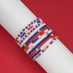 Bookay Red White and Blue Bracelets for Women America 4th of july USA Bracelets Patriotic Stretchy Stackable Beaded Bracelet Gifts Independence Day Jewelry 12pcs