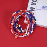 Bookay Red White and Blue Bracelets for Women America 4th of july USA Bracelets Patriotic Stretchy Stackable Beaded Bracelet Gifts Independence Day Jewelry 12pcs