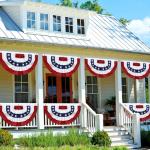 4 Pack American Pleated Fan Flag,3 X 6 FT American Bunting with Brass Grommets and Zip Ties,Patriotic Half Fan Banner Flag Decor, Memorial Day 4th of July Decoration Outdoor