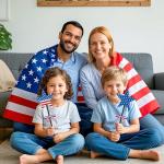 4 PCS Patriotic Star Wooden Signs 4th of July Tiered Tray Decorations Independence Standing Tabletop Decor Red White Blue Star Table Centerpieces for Veterans Labor Day Home Table Decor