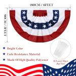 4 Pack American Pleated Fan Flag,3 X 6 FT American Bunting with Brass Grommets and Zip Ties,Patriotic Half Fan Banner Flag Decor, Memorial Day 4th of July Decoration Outdoor