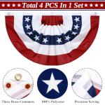 4 Pack American Pleated Fan Flag,3 X 6 FT American Bunting with Brass Grommets and Zip Ties,Patriotic Half Fan Banner Flag Decor, Memorial Day 4th of July Decoration Outdoor