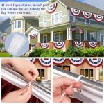 4 Pack American Pleated Fan Flag,3 X 6 FT American Bunting with Brass Grommets and Zip Ties,Patriotic Half Fan Banner Flag Decor, Memorial Day 4th of July Decoration Outdoor