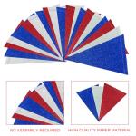 XIANMU Patriotic Pennant Banner Red Blue Silver/White Triangle Flag Bunting Banner Patriotic Decorations Glitter Paper Garlands for 4th of July Independence Day Party Decorations Supplies 40 Feet
