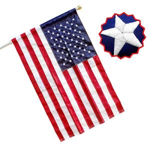 American Flag for outside 2.5x4 Ft Pole Sleeve Banner Style. Embroidered Stars, Sewn Stripes, NO Grommets, UV Protected, 210D Polyester USA US Outdoor Indoor Flags, american flags for outside. (Pole NOT Included)