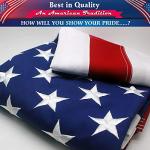 American Flag for outside 2.5x4 Ft Pole Sleeve Banner Style. Embroidered Stars, Sewn Stripes, NO Grommets, UV Protected, 210D Polyester USA US Outdoor Indoor Flags, american flags for outside. (Pole NOT Included)