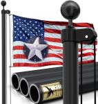 30FT Heavy Duty Flag Pole Kit, Real 11 Gauge Aluminum, 2.4" Large Bottom Tube, True Glory Edition,In Ground Flagpole for Outside House,Residential & Commercial, Gift Box Packaging-120MPH Wind Tested