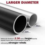 30FT Heavy Duty Flag Pole Kit, Real 11 Gauge Aluminum, 2.4" Large Bottom Tube, True Glory Edition,In Ground Flagpole for Outside House,Residential & Commercial, Gift Box Packaging-120MPH Wind Tested