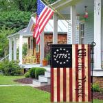 Shuitouk We The People 1776 Garden Flag Vintage Betsy Ross Patriotic Amercian Garden Flag Memorial Day 4th of July Yard Signs Garden Flags for Outside 12x18 Inch Double Sided Outdoor House Decorations