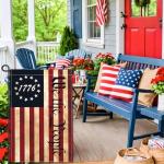 Shuitouk We The People 1776 Garden Flag Vintage Betsy Ross Patriotic Amercian Garden Flag Memorial Day 4th of July Yard Signs Garden Flags for Outside 12x18 Inch Double Sided Outdoor House Decorations