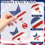 COCHIE 4th of July Decorations Wooden Star Set of 6, Labor Day Decor, Patriotic Memorial Day Tiered Tray Decor, Red White and Blue Veterans Day Decorations for Home Office Table Shelf (Vintage)
