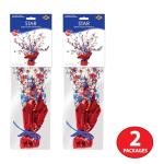 Beistle Patriotic Star Gleam ‘N Burst Centerpieces, 2-Count, Red/White/Blue Metallic Table Decor for Independence Day & American Memorial Day Parties, USA Decor, 15”
